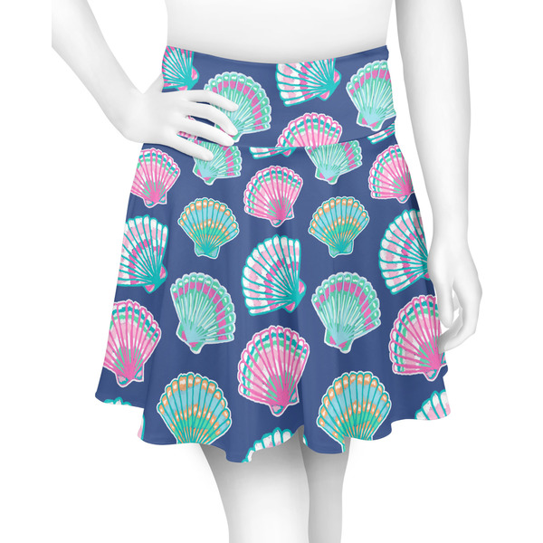 Custom Preppy Sea Shells Skater Skirt - X Small