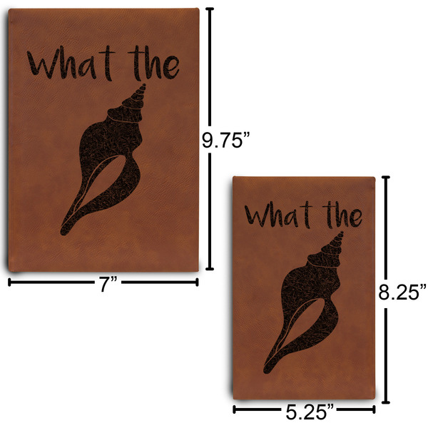 Preppy Sea Shells Sketch Book Size Comparison w/ Dimension