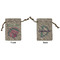 Preppy Sea Shells Small Burlap Gift Bag - Front and Back