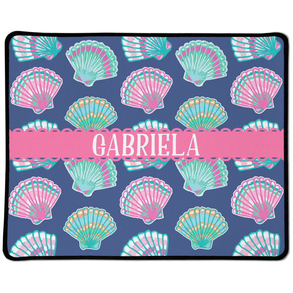 Custom Preppy Sea Shells Large Gaming Mouse Pad - 12.5" x 10" (Personalized)