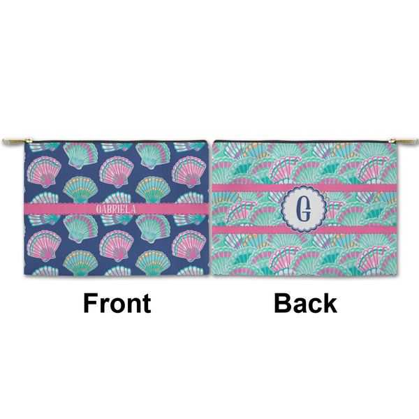 Preppy Sea Shells Small Zipper Pouch Approval (Front and Back)