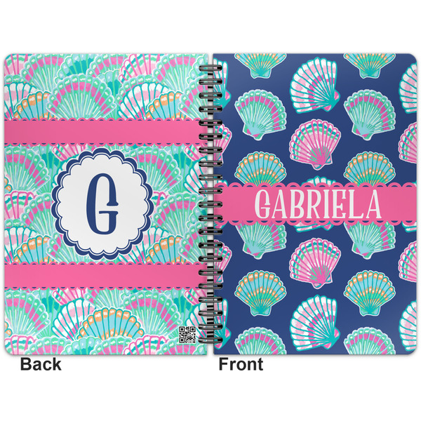 Preppy Sea Shells Spiral Journal 7 x 10 - Apvl