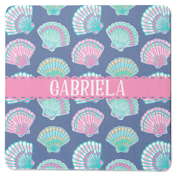 Preppy Sea Shells Square Coaster Rubber Back - Single