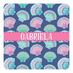 Preppy Sea Shells Square Decal - Large (Personalized)