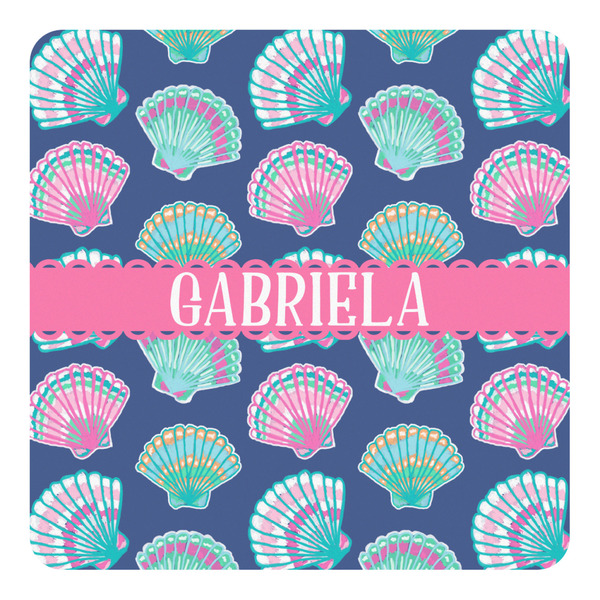 Custom Preppy Sea Shells Square Decal - Large (Personalized)