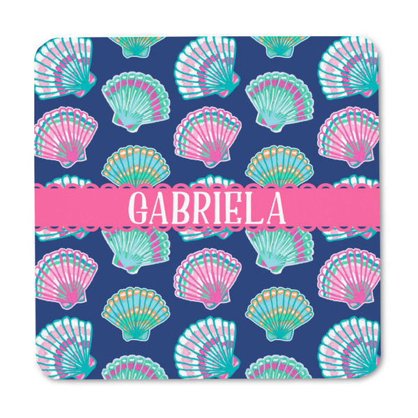 Preppy Sea Shells Square Fridge Magnet - FRONT