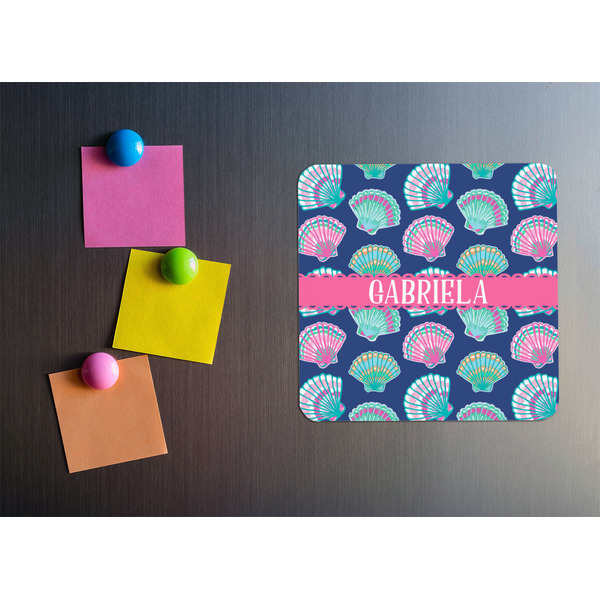 Preppy Sea Shells Square Fridge Magnet - LIFESTYLE