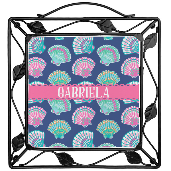 Custom Preppy Sea Shells Square Trivet (Personalized)