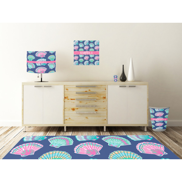 Sea Shells Square Wall Decal Wooden Desk