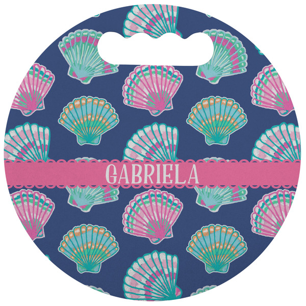 Custom Preppy Sea Shells Stadium Cushion (Round) (Personalized)