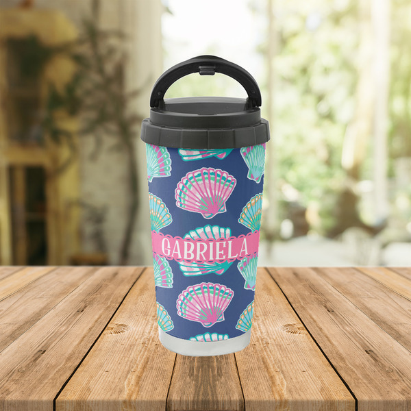 Preppy Sea Shells Stainless Steel Travel Cup Lifestyle