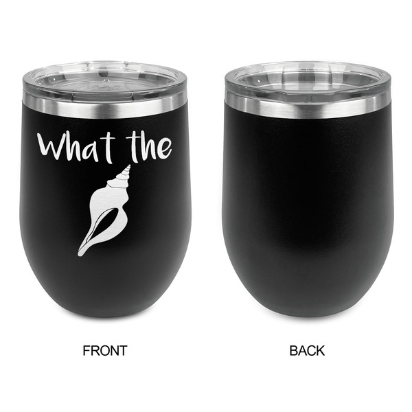 Preppy Sea Shells Stainless Wine Tumblers - Black - Single Sided - Approval