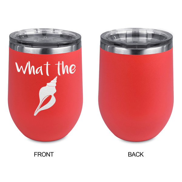 Preppy Sea Shells Stainless Wine Tumblers - Coral - Single Sided - Approval