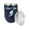 Preppy Sea Shells Stainless Wine Tumblers - Navy - Double Sided - Alt View