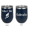 Preppy Sea Shells Stainless Wine Tumblers - Navy - Double Sided - Approval