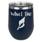Preppy Sea Shells Stemless Stainless Steel Wine Tumbler - Navy - Double Sided (Personalized)