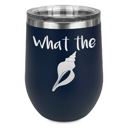 Preppy Sea Shells Stemless Wine Tumbler - 5 Color Choices - Stainless Steel  (Personalized)