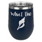 Preppy Sea Shells Stainless Wine Tumblers - Navy - Single Sided - Front