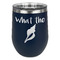 Preppy Sea Shells Stemless Stainless Steel Wine Tumbler - Navy - Single Sided (Personalized)