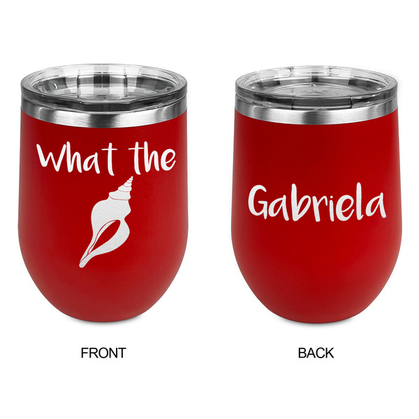 Preppy Sea Shells Stainless Wine Tumblers - Red - Double Sided - Approval
