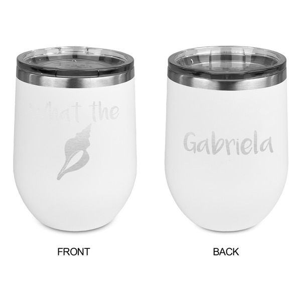 Preppy Sea Shells Stainless Wine Tumblers - White - Double Sided - Approval