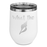 Preppy Sea Shells Stemless Stainless Steel Wine Tumbler - White - Double Sided (Personalized)