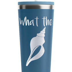 Preppy Sea Shells RTIC Everyday Tumbler with Straw - 28oz - Steel Blue - Double-Sided (Personalized)