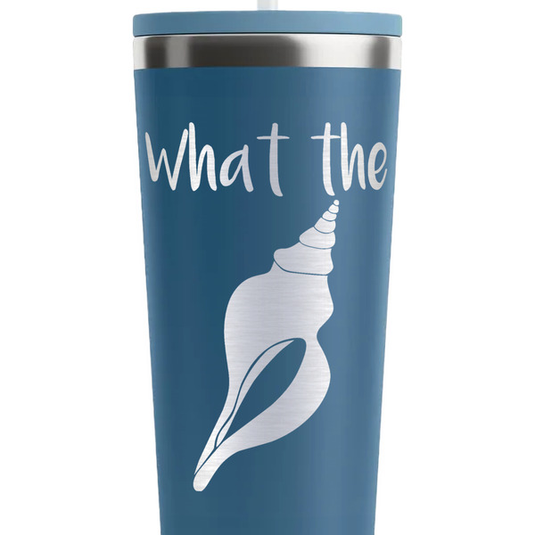 Preppy Sea Shells Steel Blue RTIC Everyday Tumbler - 28 oz. - Close Up