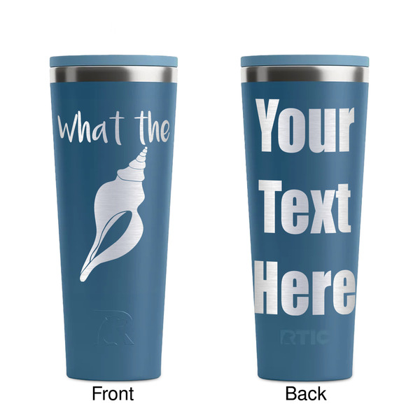 Preppy Sea Shells Steel Blue RTIC Everyday Tumbler - 28 oz. - Front and Back