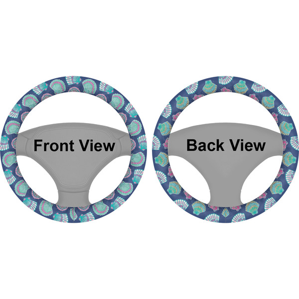 Preppy Sea Shells Steering Wheel Cover- Front and Back