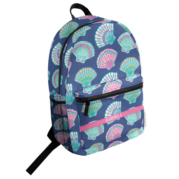 Custom Preppy Sea Shells Student Backpack (Personalized)