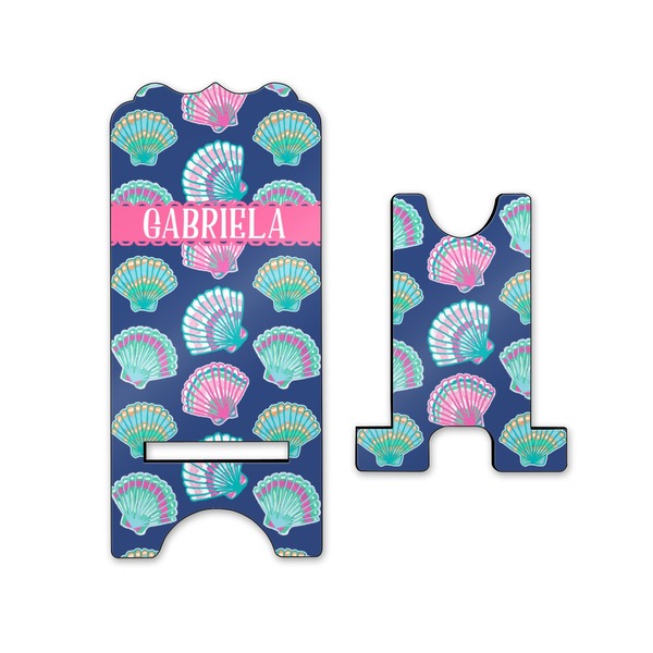 Preppy Sea Shells Stylized Phone Stand - Front & Back - Small