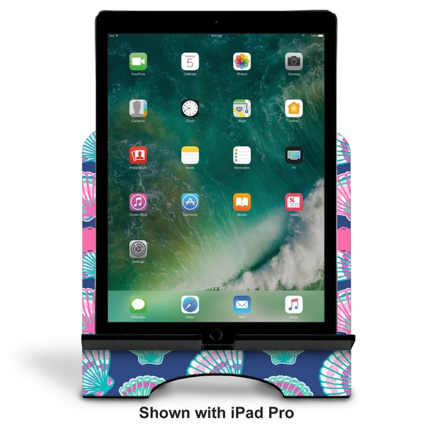 Preppy Sea Shells Stylized Tablet Stand - Front with ipad