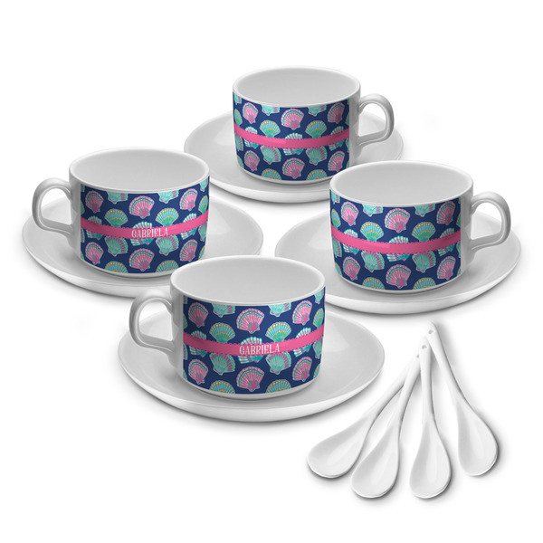 Preppy Sea Shells Tea Cup - Set of 4