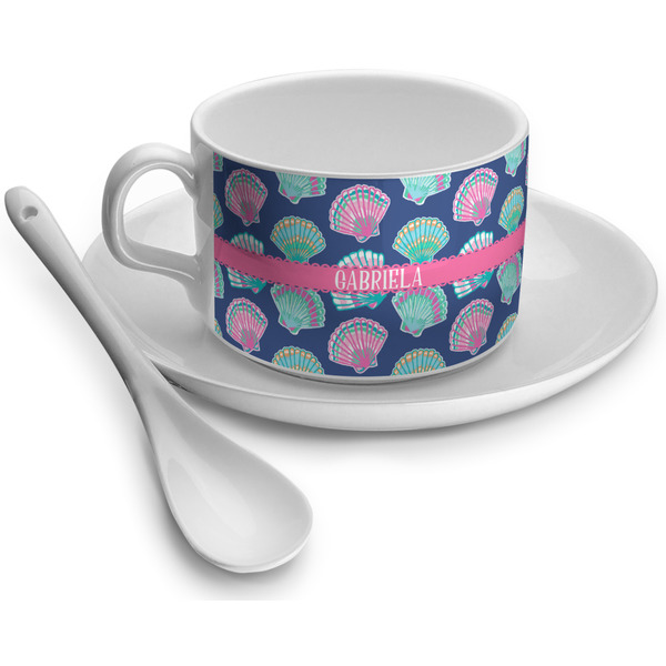 Custom Preppy Sea Shells Tea Cup (Personalized)
