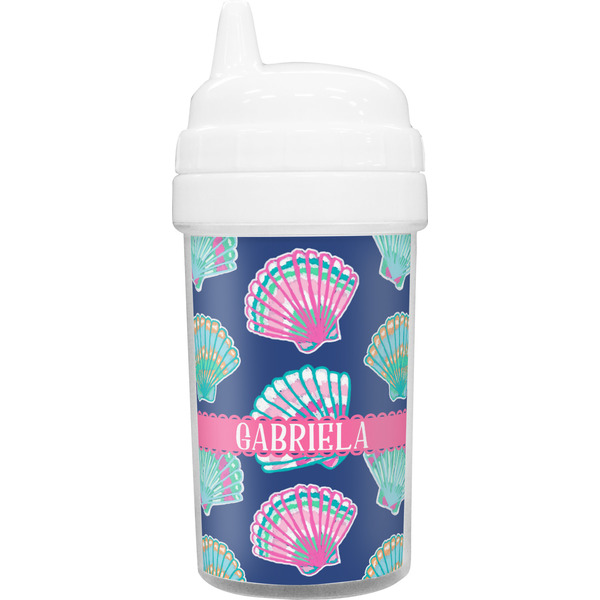 Custom Preppy Sea Shells Toddler Sippy Cup (Personalized)