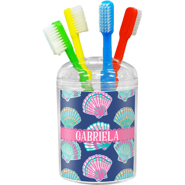 Custom Preppy Sea Shells Toothbrush Holder (Personalized)