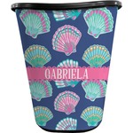 Preppy Sea Shells Waste Basket - Double Sided (Black) (Personalized)