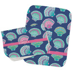 Preppy Sea Shells Burp Cloths - Fleece - Set of 2 w/ Name or Text