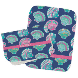 Preppy Sea Shells Burp Cloths - Fleece - Set of 2 w/ Name or Text