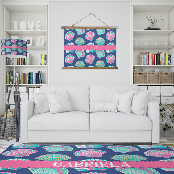 Preppy Sea Shells Wall Hanging Tapestry - IN CONTEXT