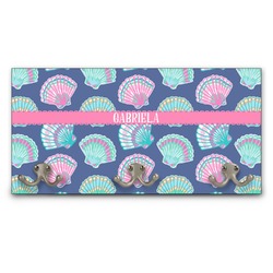 Preppy Sea Shells Wall Mounted Coat Rack (Personalized)