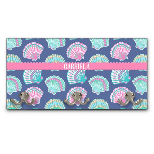 Custom Preppy Sea Shells Wall Mounted Coat Rack (Personalized)
