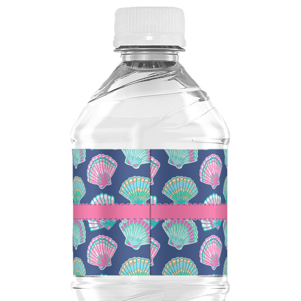 Preppy Sea Shells Water Bottle Label - Back View