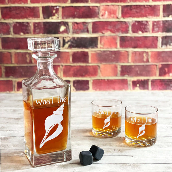 Preppy Sea Shells Whiskey Decanters - 30oz Square - LIFESTYLE