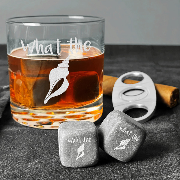Preppy Sea Shells Whiskey Stones - Set of 3 - In Context