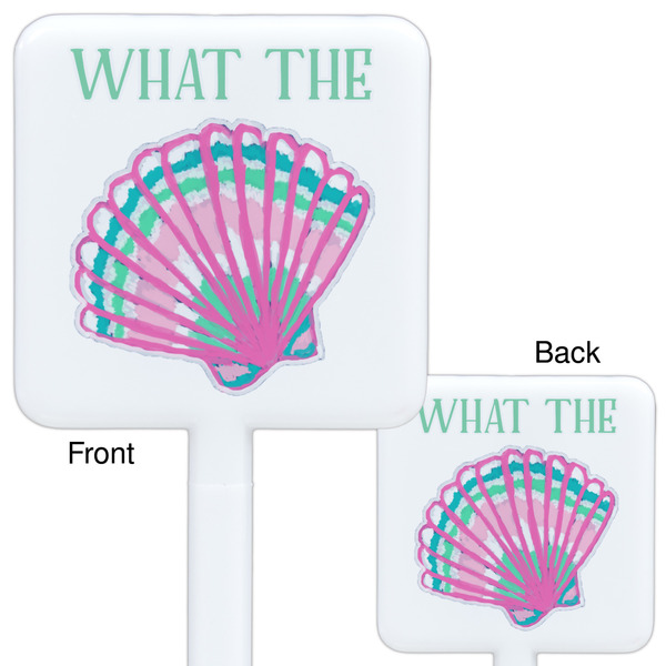 Preppy Sea Shells White Plastic Stir Stick - Double Sided - Approval