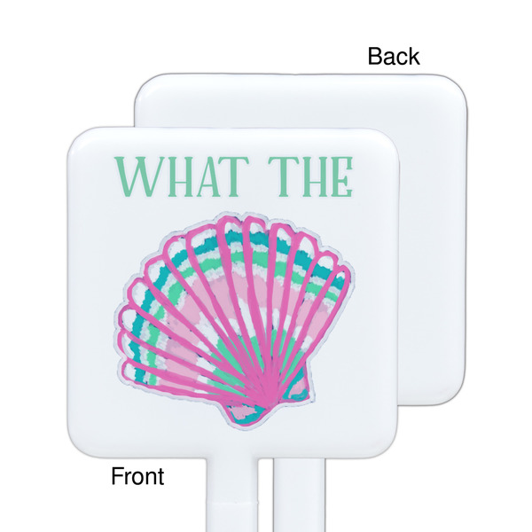 Preppy Sea Shells White Plastic Stir Stick - Single Sided - Square - Approval