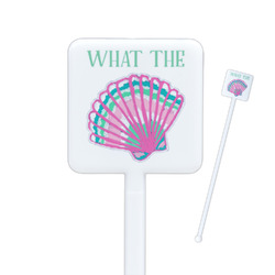 Preppy Sea Shells Square Plastic Stir Sticks (Personalized)
