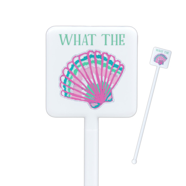 Custom Preppy Sea Shells Square Plastic Stir Sticks (Personalized)